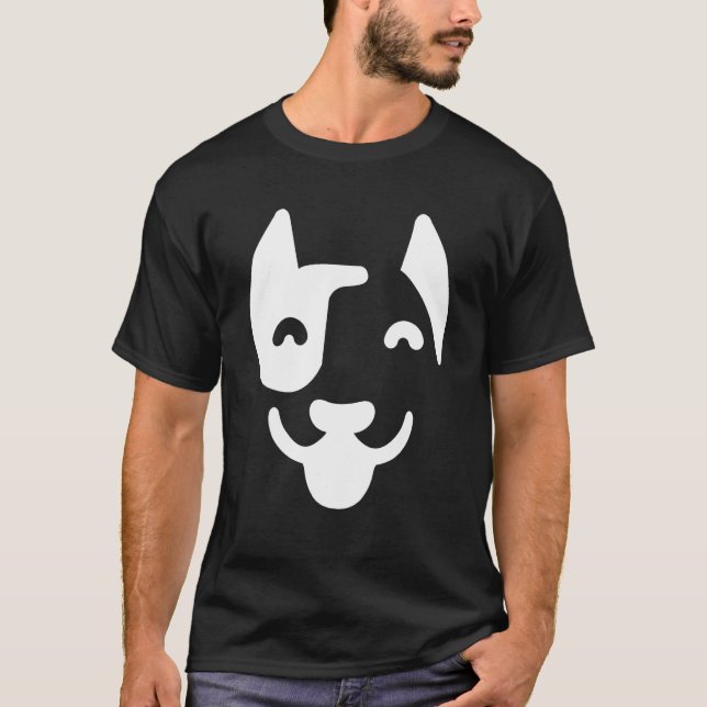 Dog Face Silhouette T-Shirt (Vorderseite)