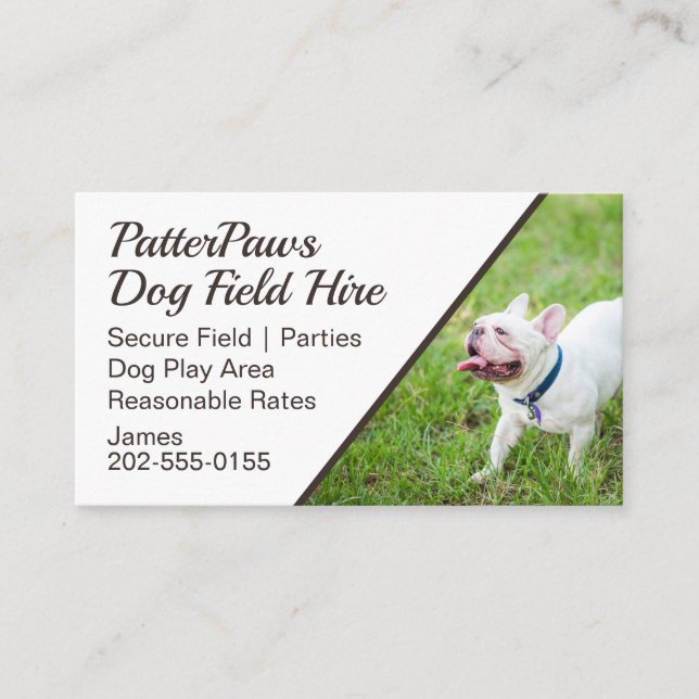 Dog Field Hire Puppy Park Visitenkarte (Vorderseite)