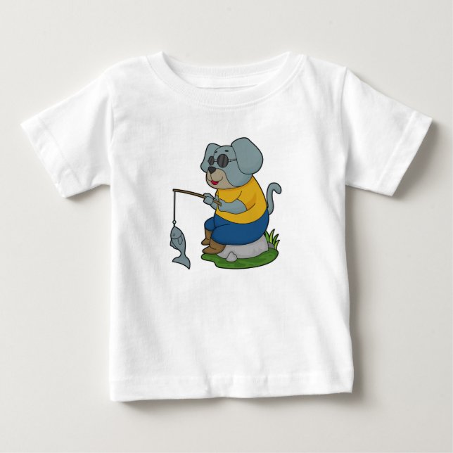 Dog Fishing Fisher Finish Baby T-shirt (Vorderseite)