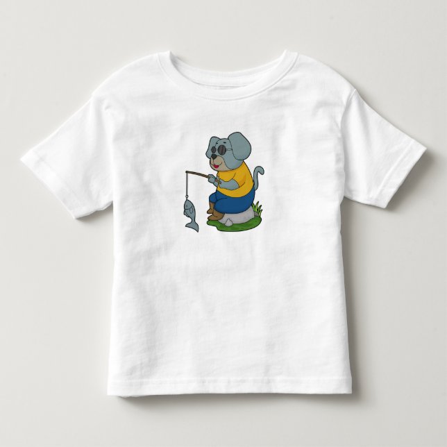 Dog Fishing Fisher Finish Kleinkind T-shirt (Vorderseite)