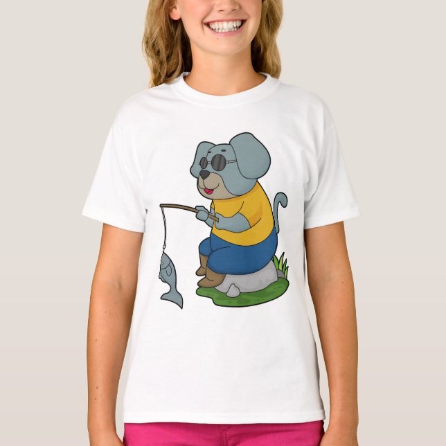 Dog Fishing Fisher Finish T-Shirt (Vorderseite)