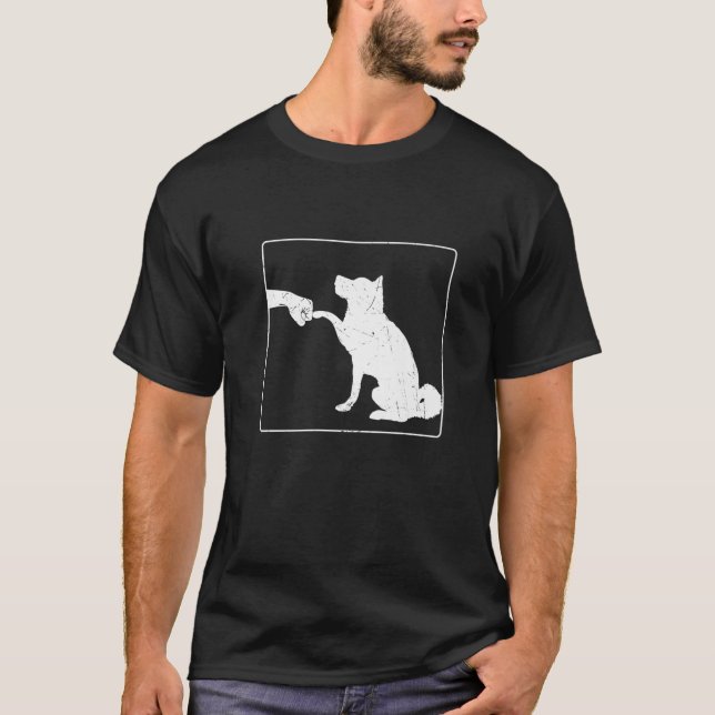 Dog Fist Bump Bester Freund Hund Lover Premium T-Shirt (Vorderseite)