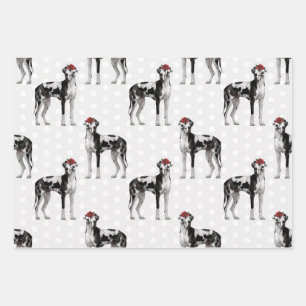 Dog Floral Great Dane Muster, Hund Lover Geschenkpapier Set