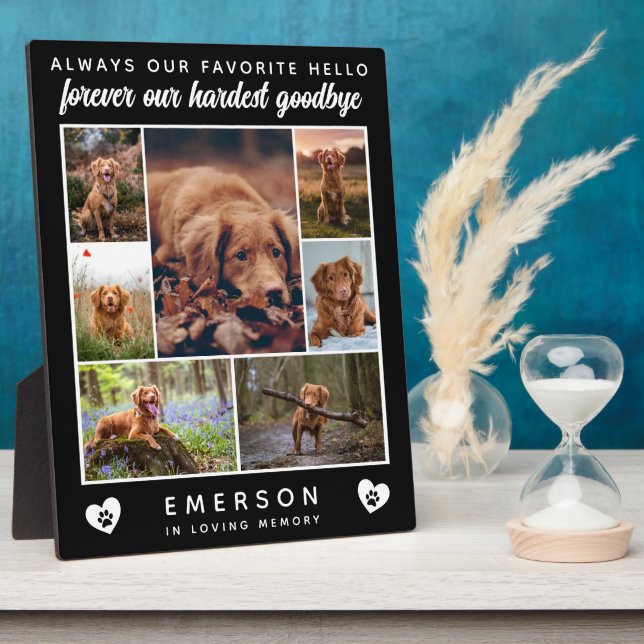 Dog Foto Collage Favorite Hallo Hardest Goodbye Fotoplatte (Seite)