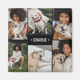 Dog Foto Collage Mit Monogramm Magnet