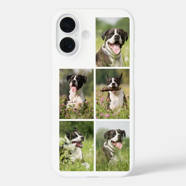 Dog Foto Collage Personalisiert Begleiter iPhone 16 Hülle (Rückseite)