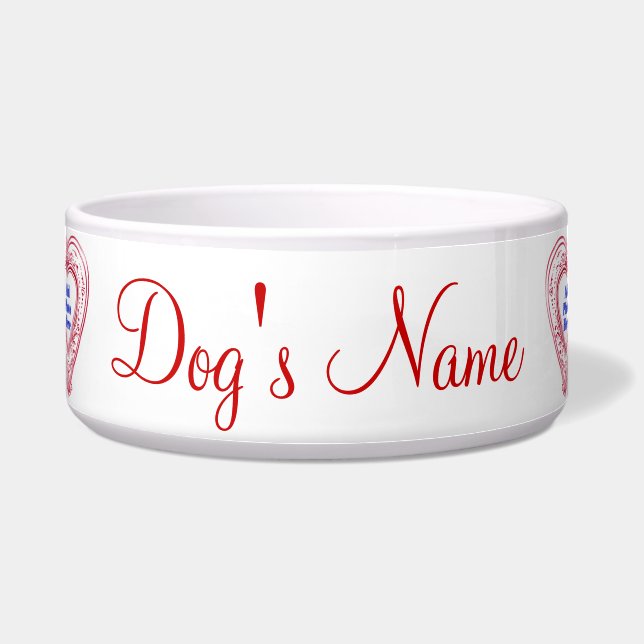 Dog Foto Red Hearts Food Disc Napf (Vorderseite)