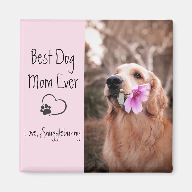 Dog Foto Super Mama Herzklappen Druck Magnet (Vorne)