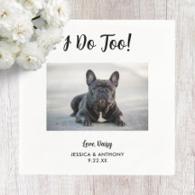 Dog Foto Wedding Cocktail Napkins