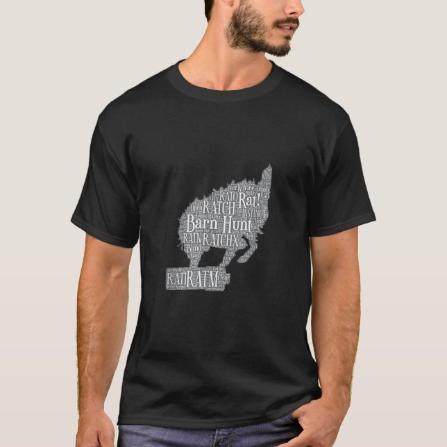 Dog Fun Barn Hunt Word Cloud T-Shirt (Vorderseite)