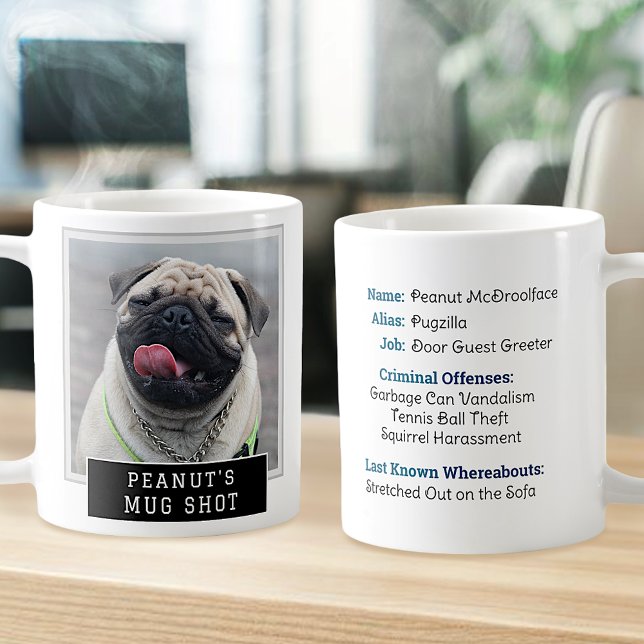 Dog Funny Novelty Mugshot Personalisiertes Foto Te Kaffeetasse (Von Creator hochgeladen)