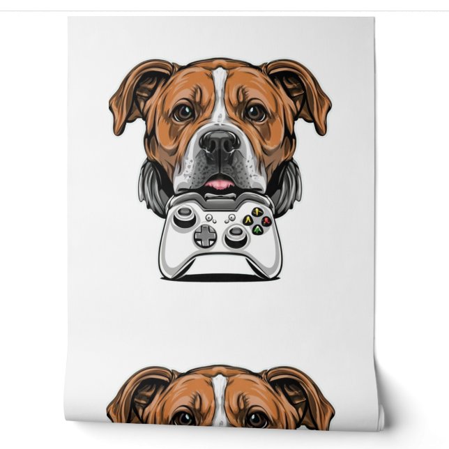 Dog Gamer - Videospiel Tapete (Abrollen)