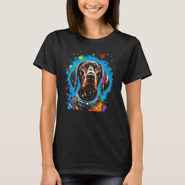 Dog German Shorthaired Pointer Astronaut T-Shirt (Vorderseite)