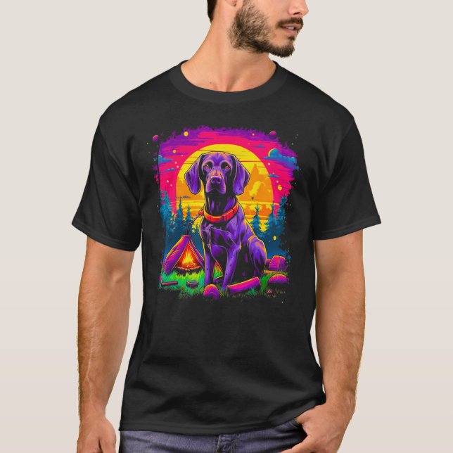 Dog German Shorthaired Pointer Camping Nature T-Shirt (Vorderseite)