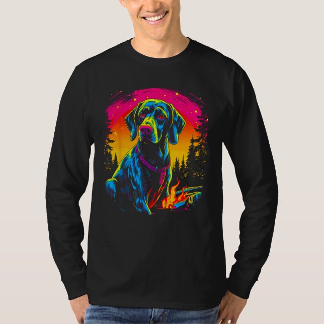 Dog German Shorthaired Pointer Camping T-Shirt (Vorderseite)