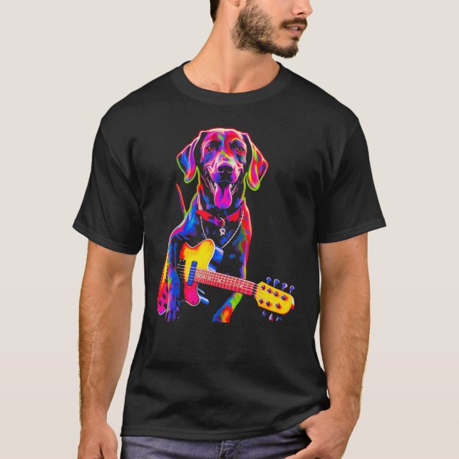Dog German Shorthaired Pointer Guitar T-Shirt (Vorderseite)