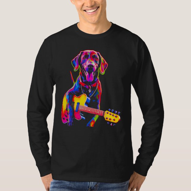 Dog German Shorthaired Pointer Guitar T-Shirt (Vorderseite)