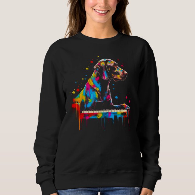 Dog German Shorthaired Pointer Piano Sweatshirt (Vorderseite)