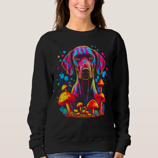 Dog German Shorthaired Pointer Psychedelic Mushroo Sweatshirt (Vorderseite)