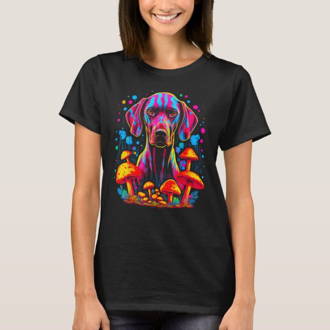 Dog German Shorthaired Pointer Psychedelic Mushroo T-Shirt (Vorderseite)