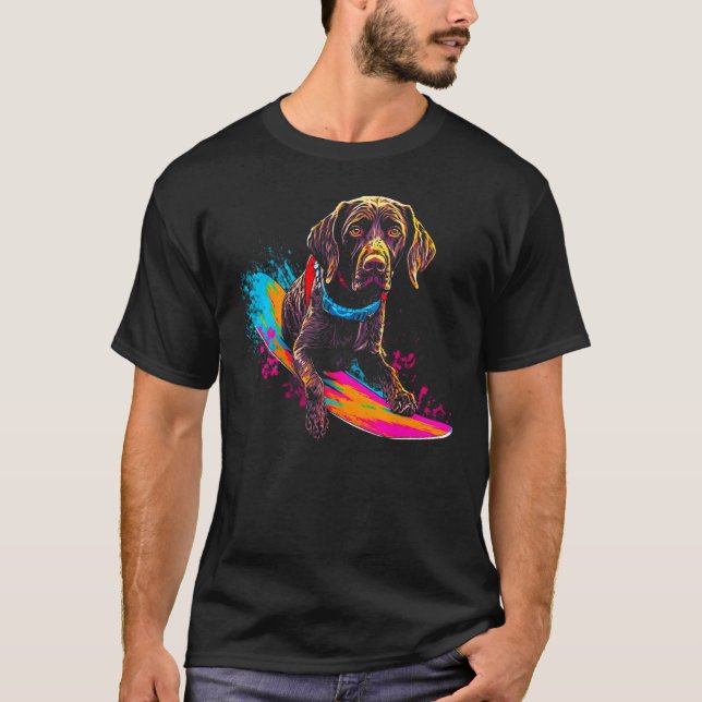 Dog German Shorthaired Pointer Snowboard T-Shirt (Vorderseite)