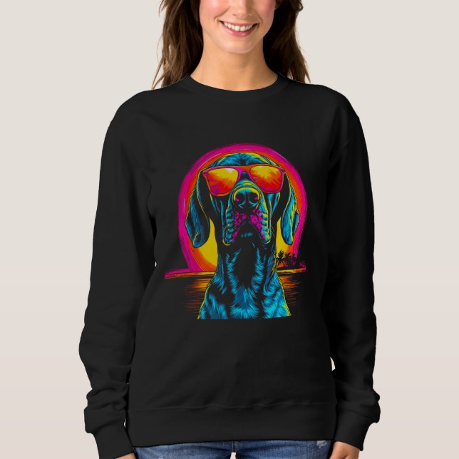Dog German Shorthaired Pointer Sunglasses 1 Sweatshirt (Vorderseite)