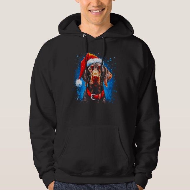 Dog German Shorthaired Pointer Xmas Hoodie (Vorderseite)
