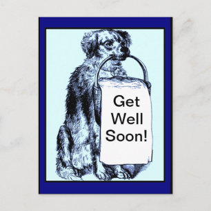 Dog Get Well Card Postkarte