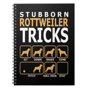 dog gift stubborn rottweiler tricks notizblock