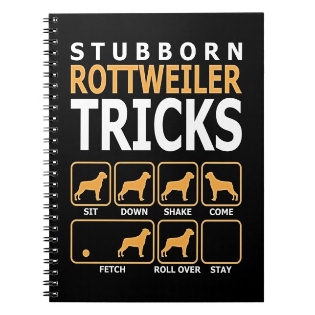 dog gift | stubborn rottweiler tricks notizblock (Vorderseite)