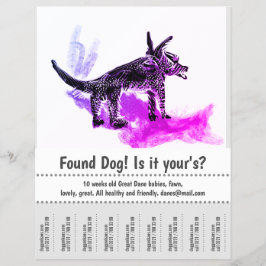 Dog Graphic Design Poster gefunden Flyer