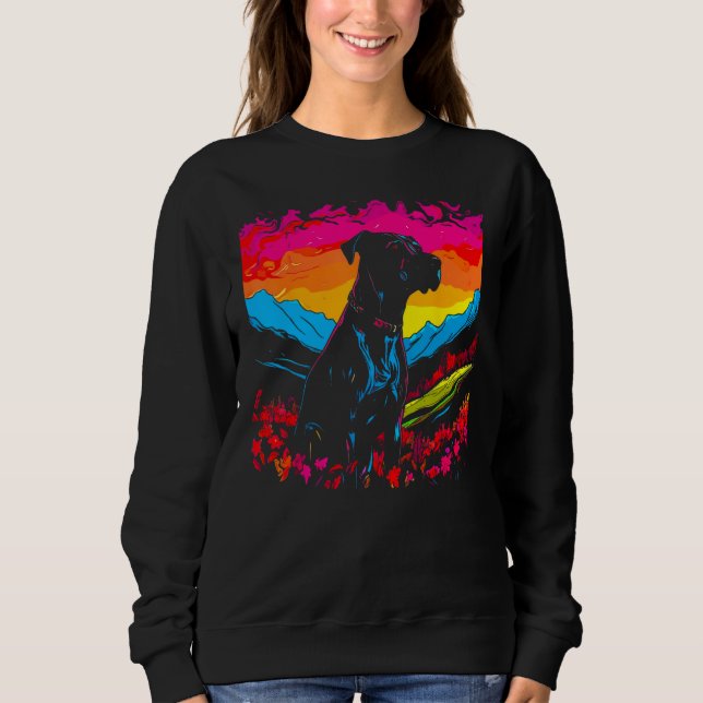Dog Great Dane Pop Art Sweatshirt (Vorderseite)