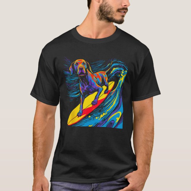 Dog Great Dane Surfing T-Shirt (Vorderseite)