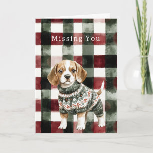 Dog Green Sweater Weihnachten Karte