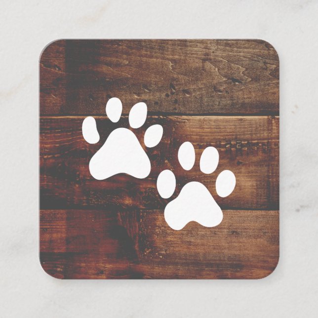 Dog Groomer | Ausbilder | Paare | Holz Quadratische Visitenkarte (Vorderseite)