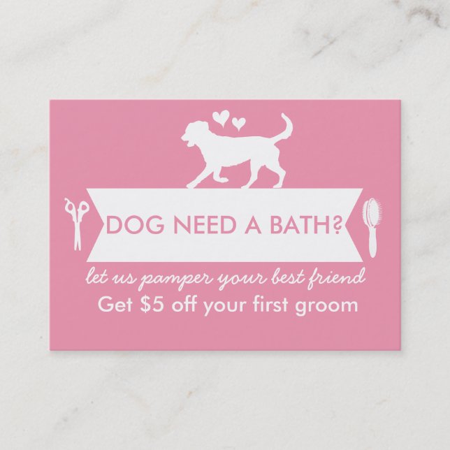 Dog Groomer Business Card - Personalizable Visitenkarte (Vorderseite)