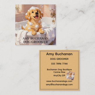 Dog Groomer Business Card Quadratische Visitenkarte
