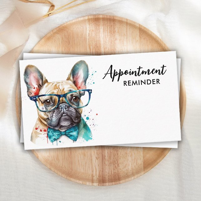 Dog Groomer Funny Puppy Pet French Bulldog Terminkarte (Von Creator hochgeladen)