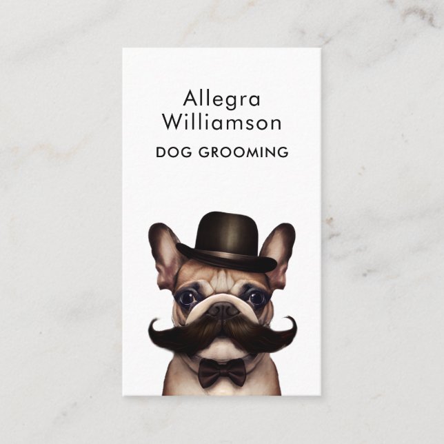 Dog Groomer Funny Puppy Pet French Bulldog Visitenkarte (Vorderseite)