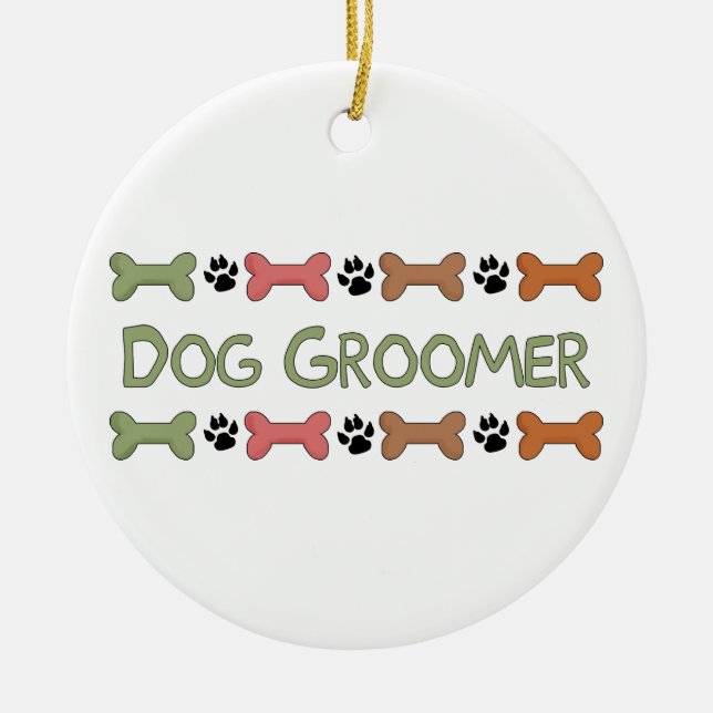 Dog Groomer Geschenke Keramikornament (Vorne)