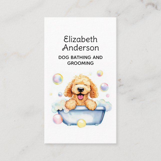 Dog Groomer Golden Doodle Visitenkarte (Vorderseite)