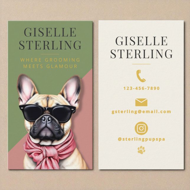 Dog Groomer Luxury Pampered Puppy Visitenkarte (Von Creator hochgeladen)
