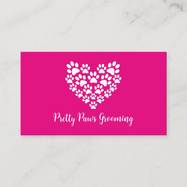 Dog Groomer Paw Print Visitenkarte (Vorderseite)