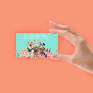 Dog Groomer Pet Boutique Neon Green Visitenkarte