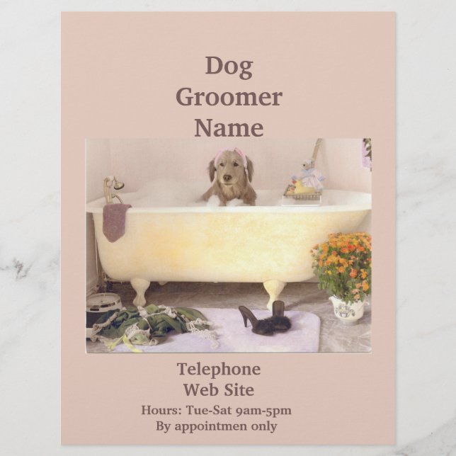 Dog Groomer Pet Products Services Business Flyer (Vorne)