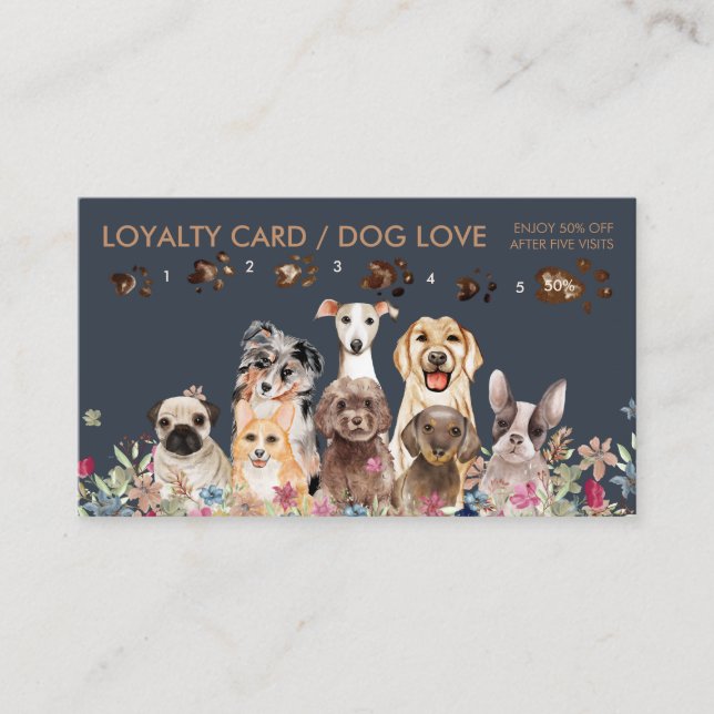 Dog Groomer Petsitter verkaufen Geschenk Loyalität Visitenkarte (Vorderseite)