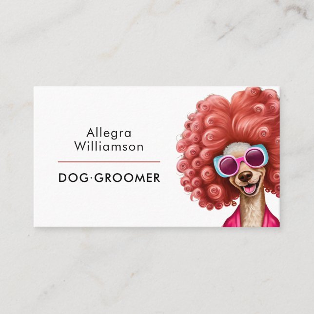 Dog Groomer QR Code Fun Business Card Visitenkarte (Vorderseite)