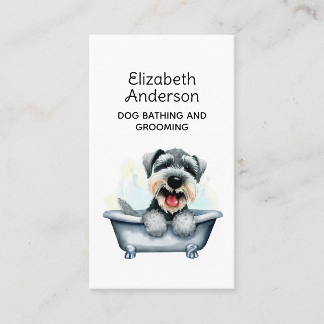Dog Groomer Schnauzer Visitenkarte (Vorderseite)