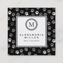 Dog Groomer | tierische Paw-Prints | Monogramm
