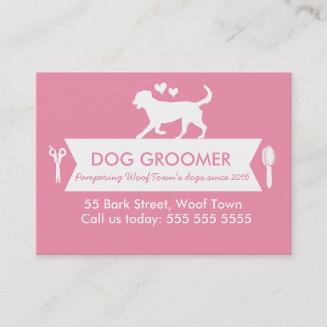 Dog Groomer Treuekarte - Personalizable (Vorderseite)